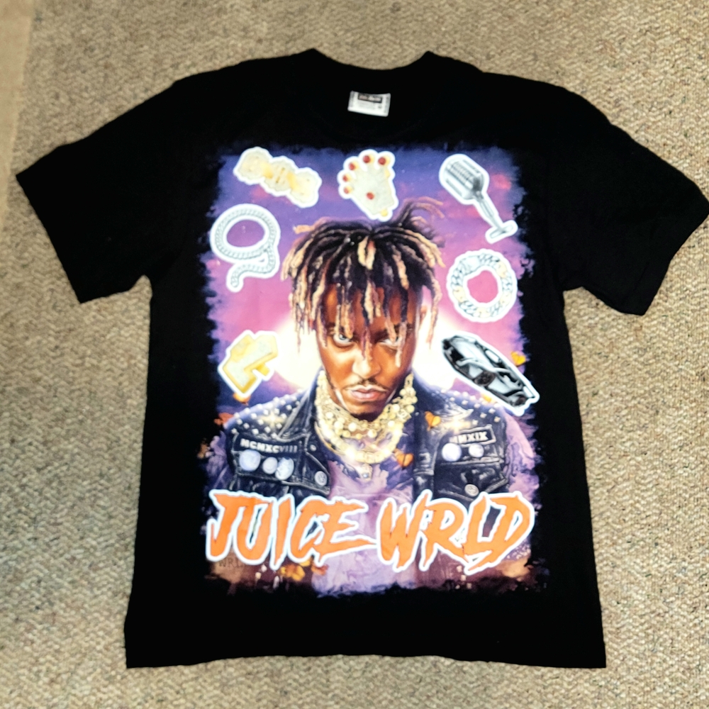 Vintage Juice Wrld Mens Size Large Black Graphic Shirt The Roxx